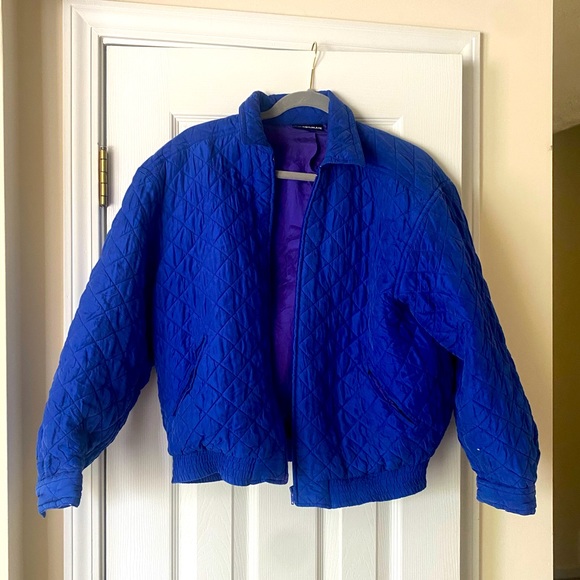 Diane Gilman Jackets & Coats Vintage Royal Blue Quilted Jacket